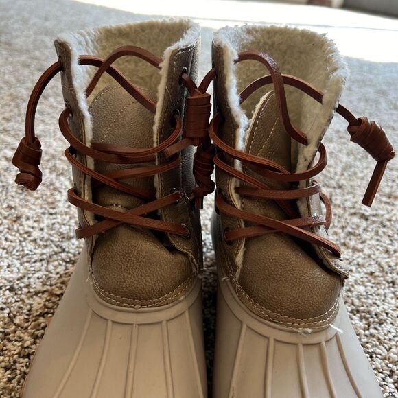 Seven7 Womens Duck Boot Tan Brown Boots 8 Medium (B,M) Slip On - Picture 7 of 8